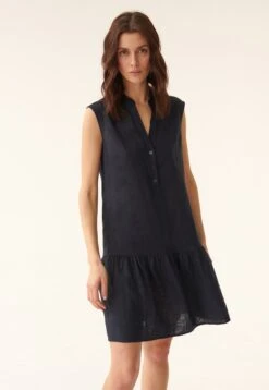 Senco- Vestido Camisero - Navy Blue