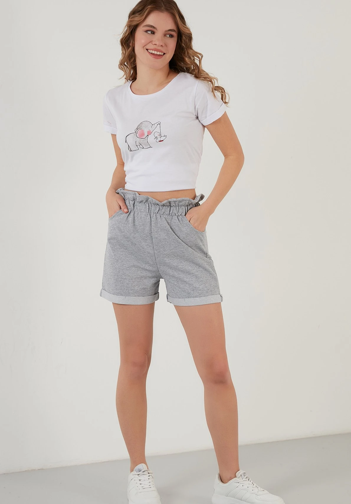 LELA Slim Fit - Shorts - Grey-Melange - Imagen 2