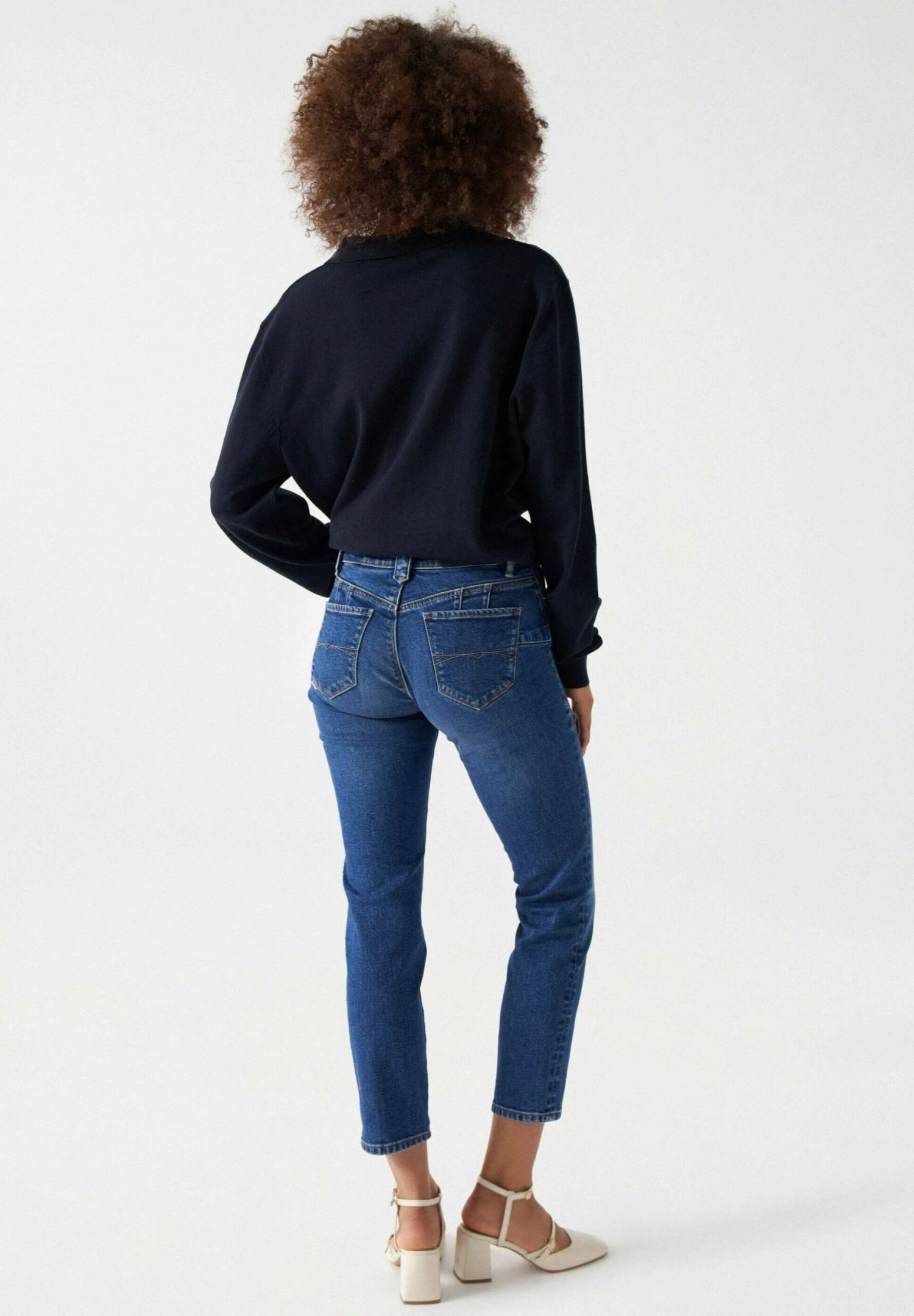 Destiny Push Up Cropped - Vaqueros Slim Fit - Blue - Imagen 2