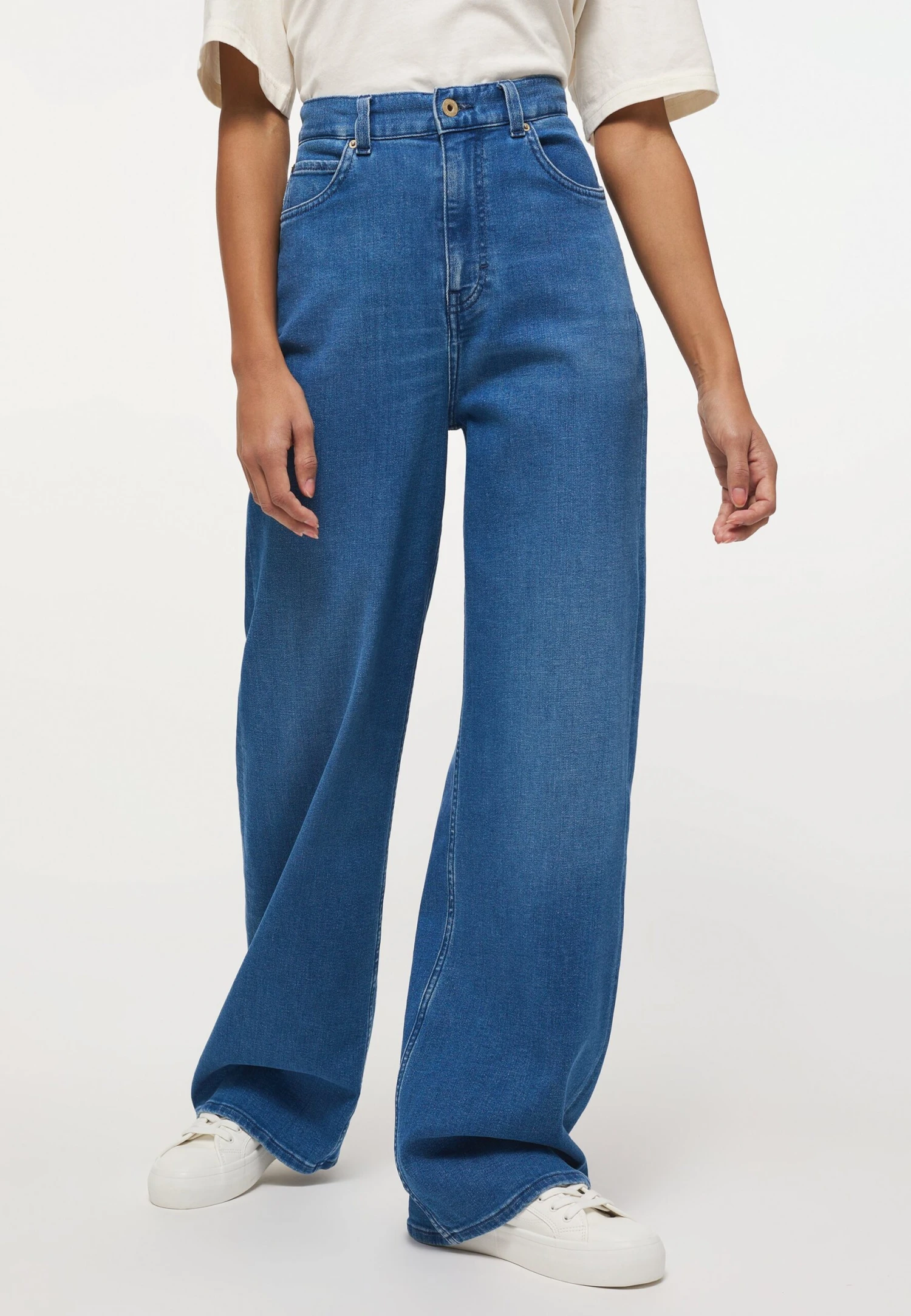 Mustang Style Luise Wide Leg - Vaqueros Boyfriend - Blau