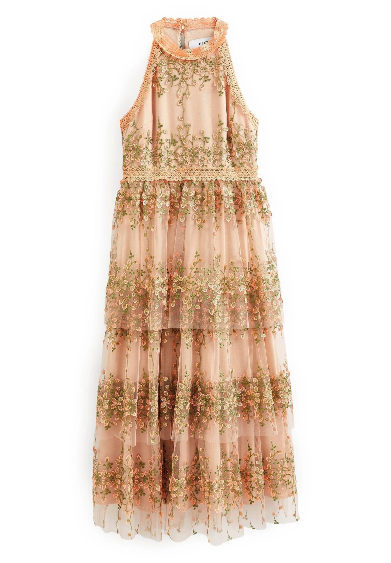 Next Halter-Neck Tiered Premium Ce Floral- Vestido De Fiesta - Blush Pink - Imagen 5