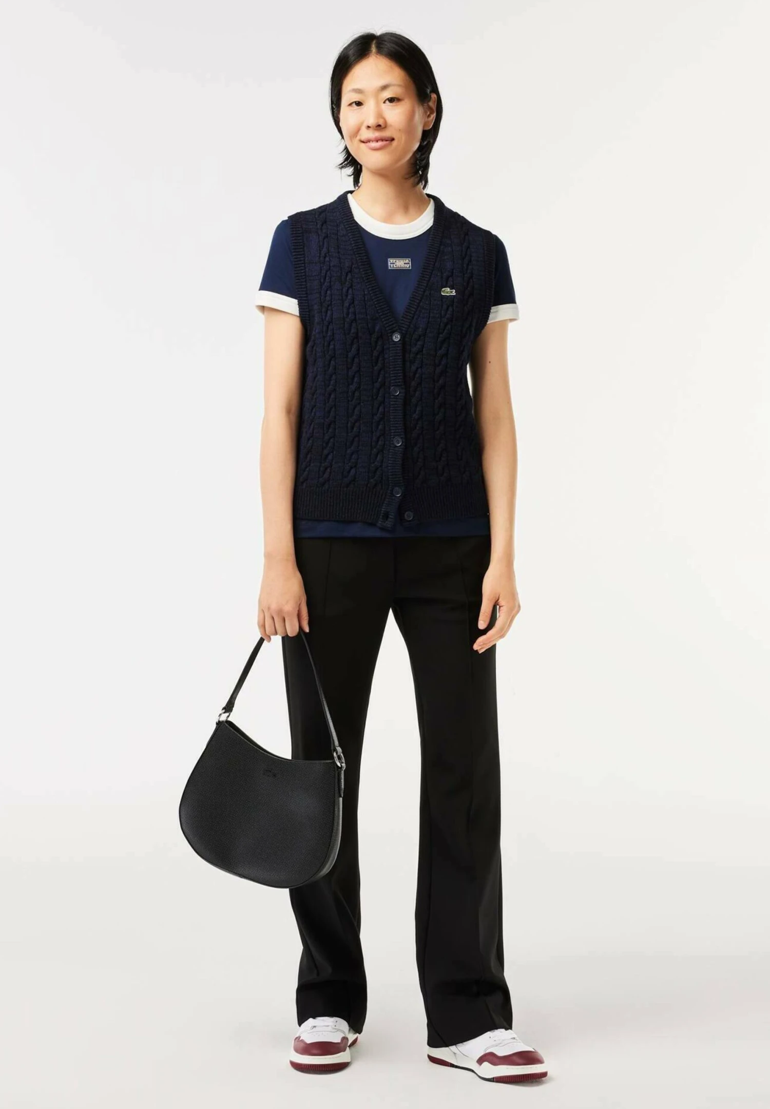 Lacoste Camiseta Estampada - Navy Blue Flour - Imagen 2