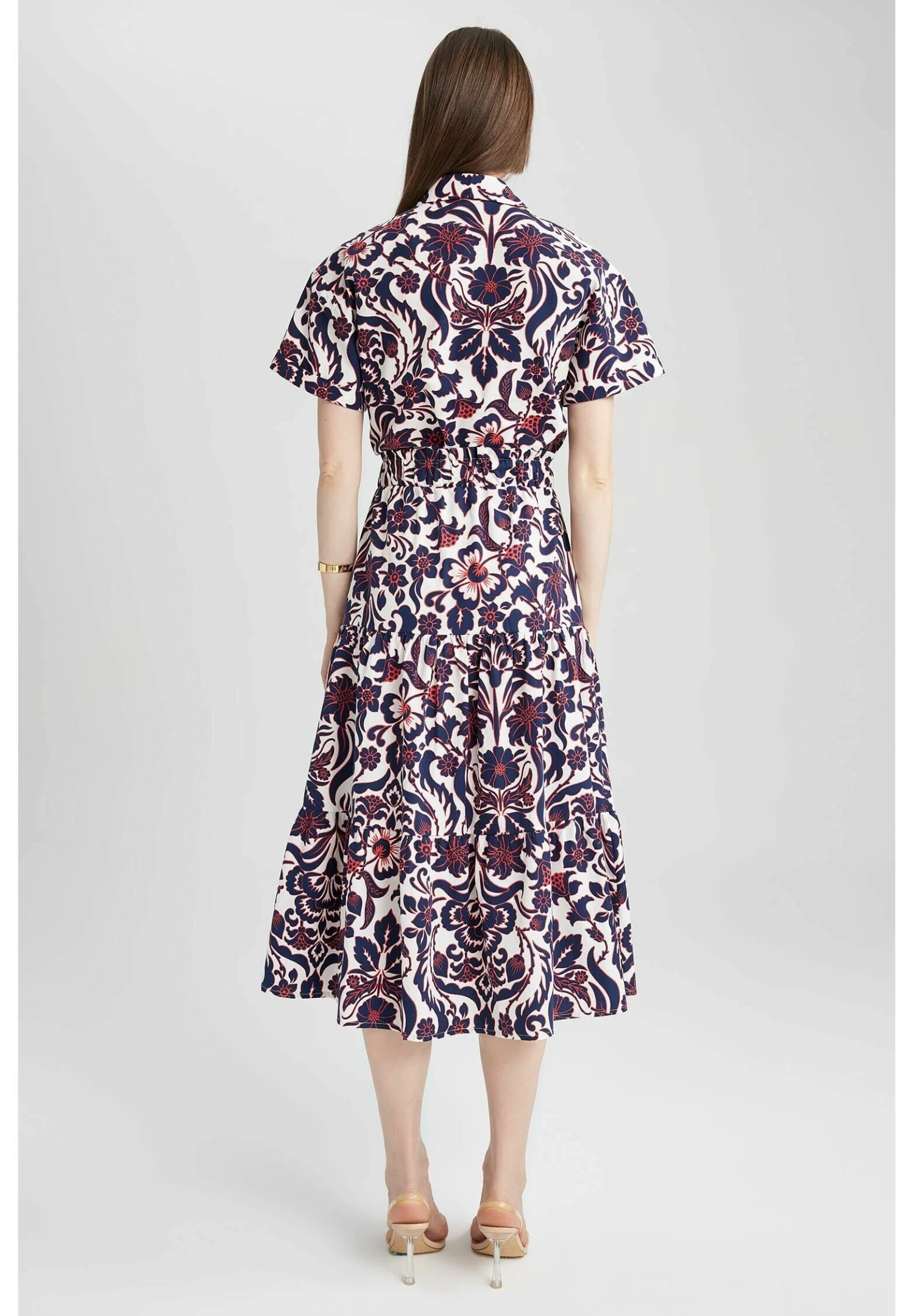 DeFacto Tiered - Falda Acampanada - Navy - Imagen 3