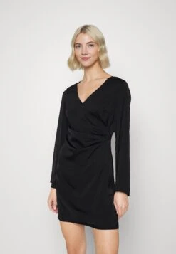 Even&Odd Woven Drape Mini Dress- Vestido De Cóctel - Black