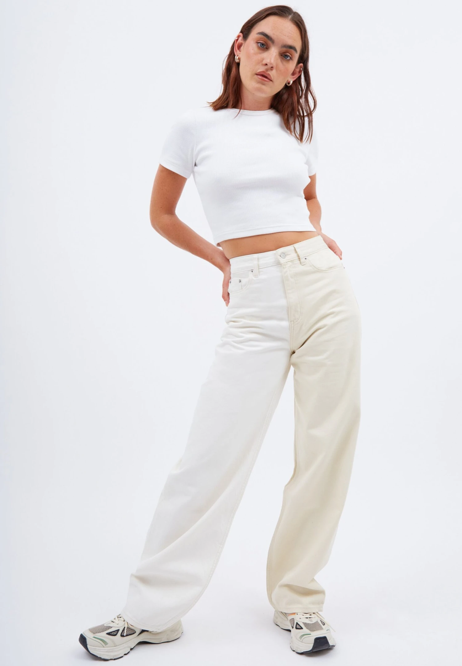 Dr. Denim Donna - Vaqueros Boyfriend - Two Tone White - Imagen 4