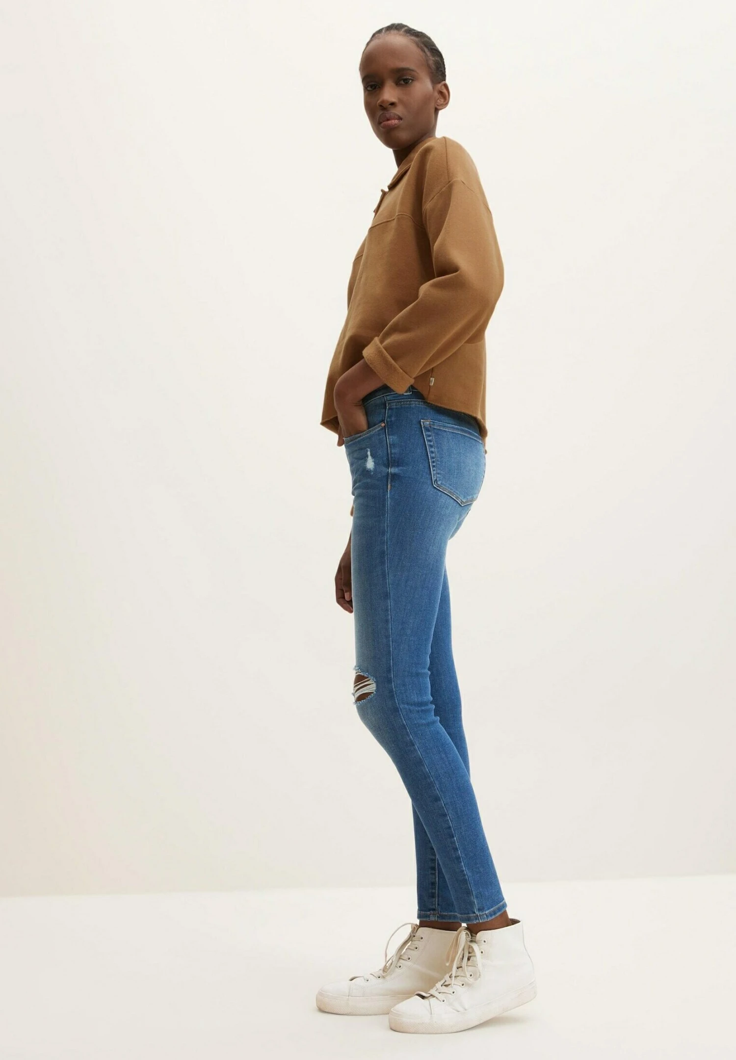 TOM TAILOR Denim Jona - Vaqueros Pitillo - Destroyed Mid Stone Blue Denim - Imagen 4