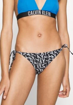 String Side Tie-Print - Braguita De Bikini - Warped Monogram Black