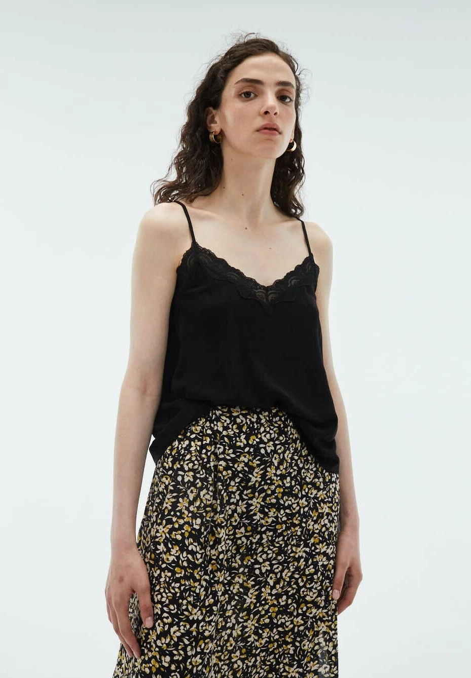 Lingerie With Thin Straps - Top - Black