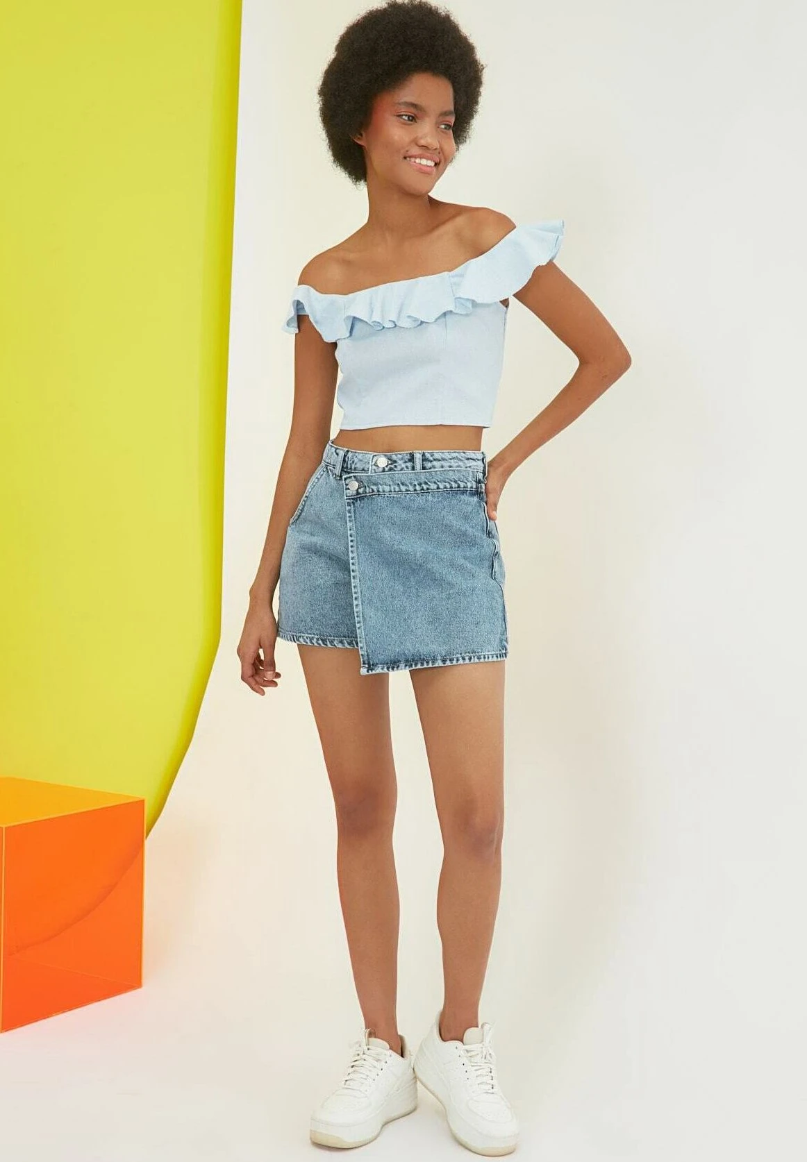 Trendyol Shorts Vaqueros - Blue - Imagen 5