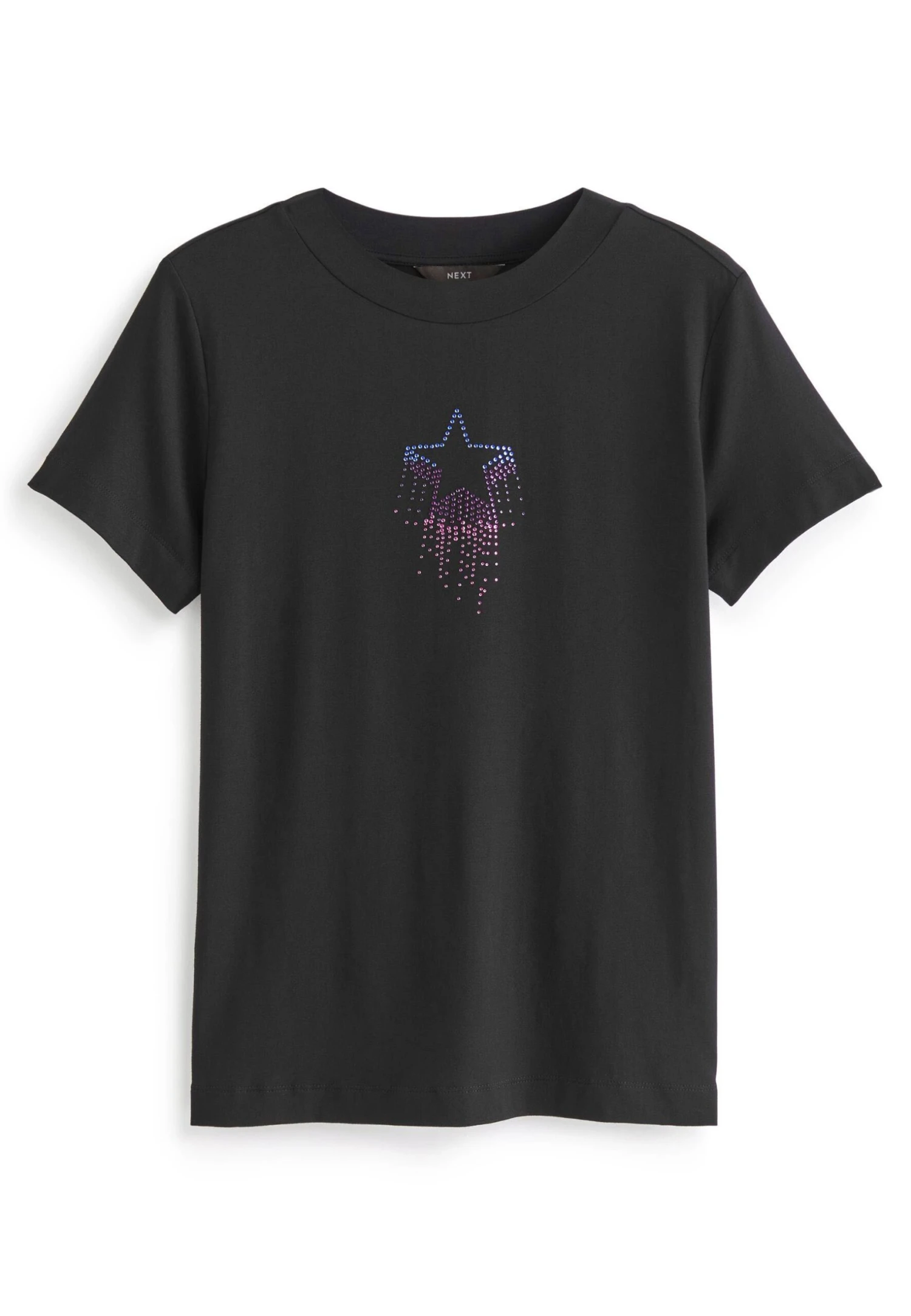 Next Crew Neck Short Sleeve - Camiseta Estampada - Black Embellished Star
