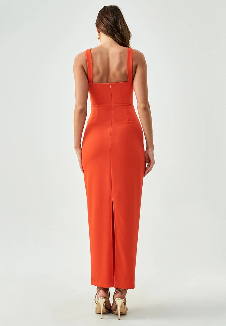 Daze MidiX Kristina - Vestido Largo - Coral - Imagen 3