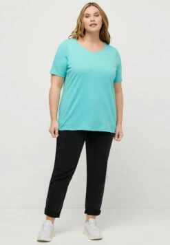Ulla Popken Camiseta Básica - Turquoise