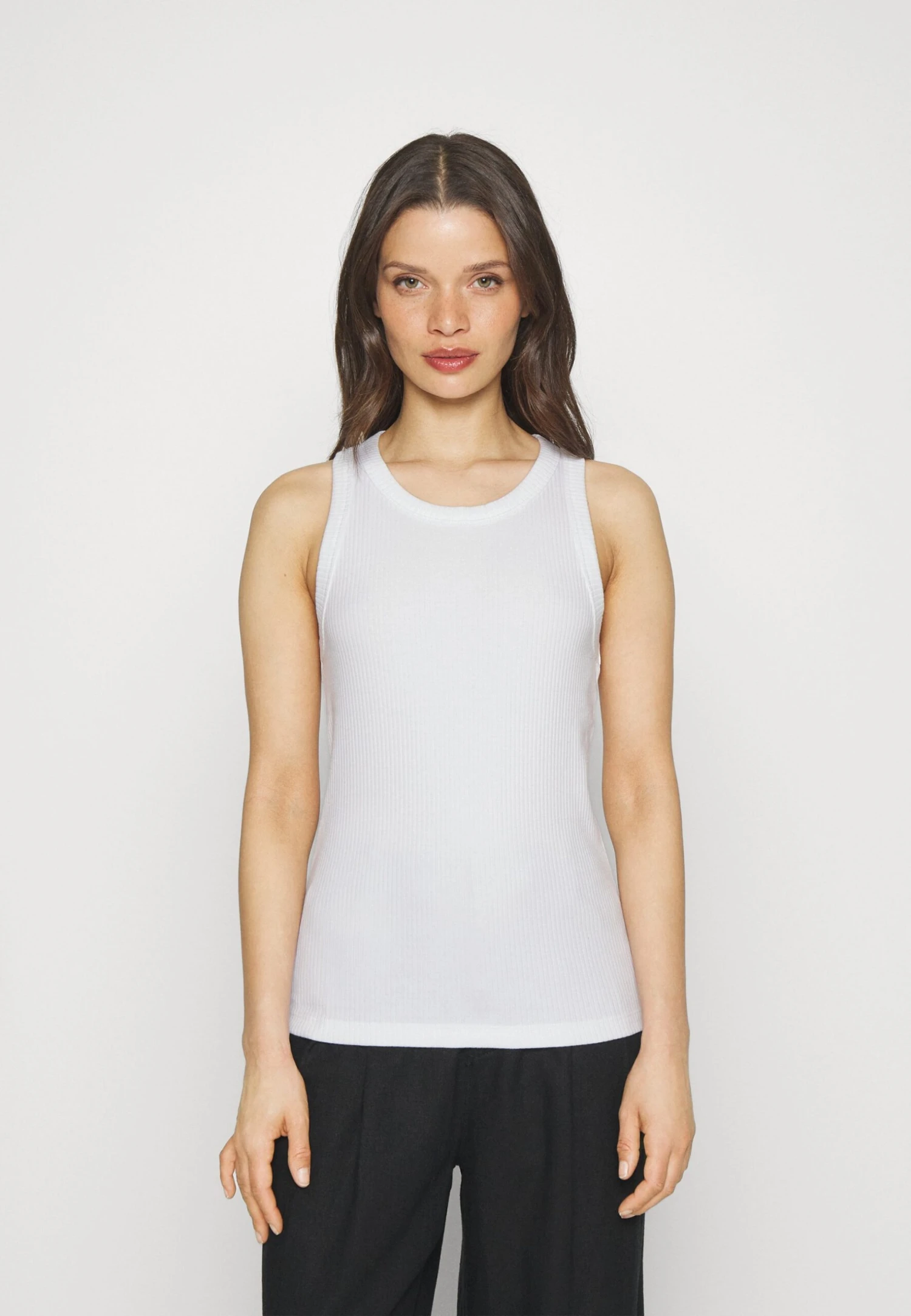 High Neck Tank - Top - White