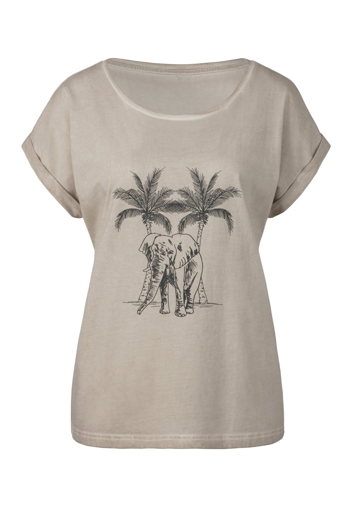 Camiseta Estampada - Beige - Imagen 2