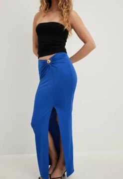 NA-KD AusMit Hoher Taille - Falda Larga - Blue
