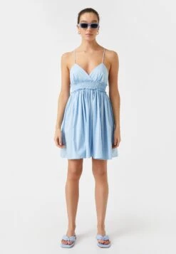 Koton Frilled- Vestido Informal - Baby Blue