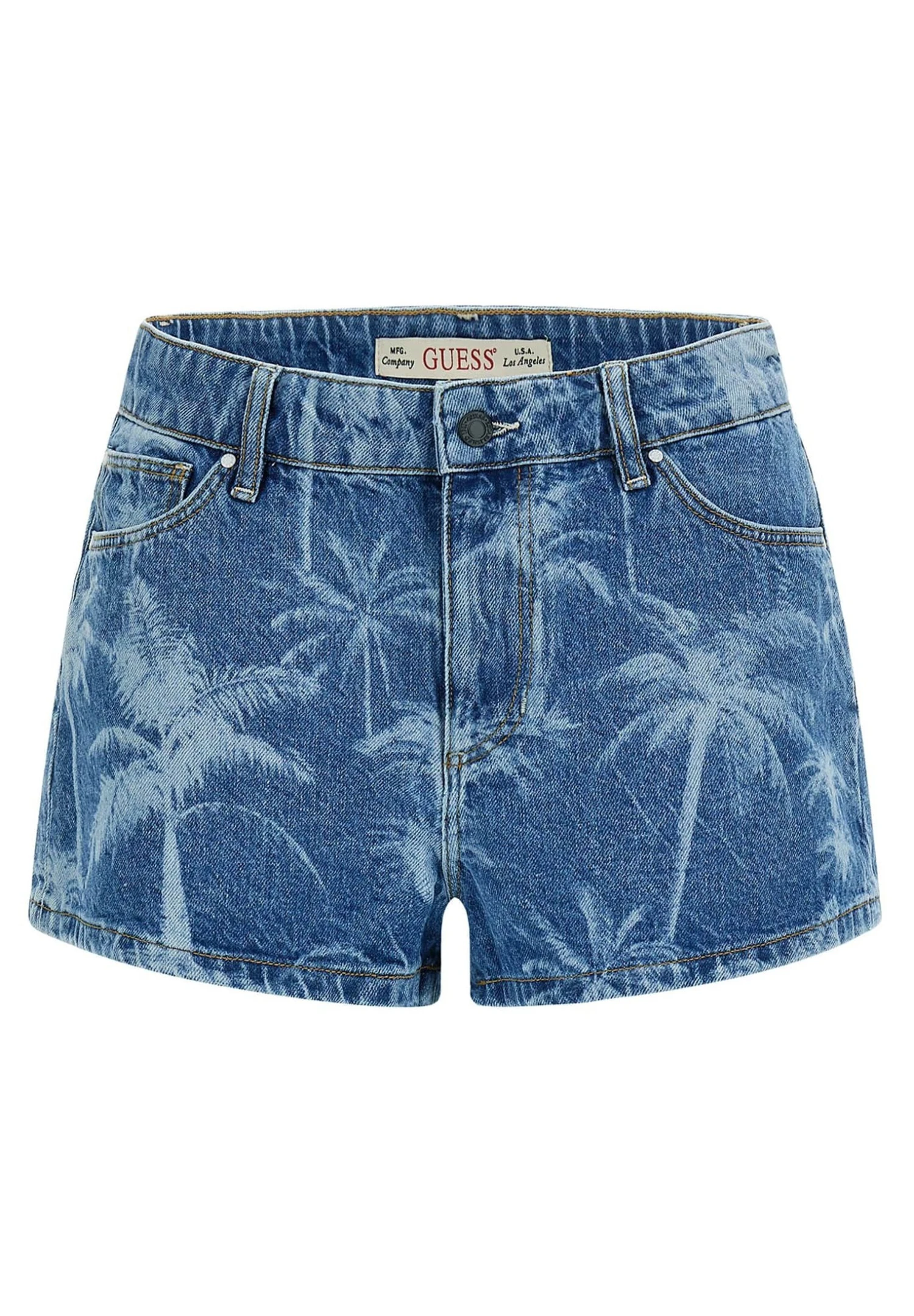 Guess Stampa Con Palma All Over - Shorts Vaqueros - Blu Multi - Imagen 4