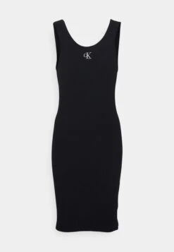 Calvin Klein Jeans Slub Strappy Dress - Vestido Ligero - Black