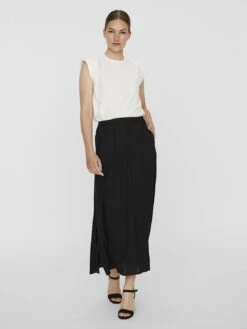 Vero Moda Vmsimply Easy Skirt - Falda Acampanada - Black
