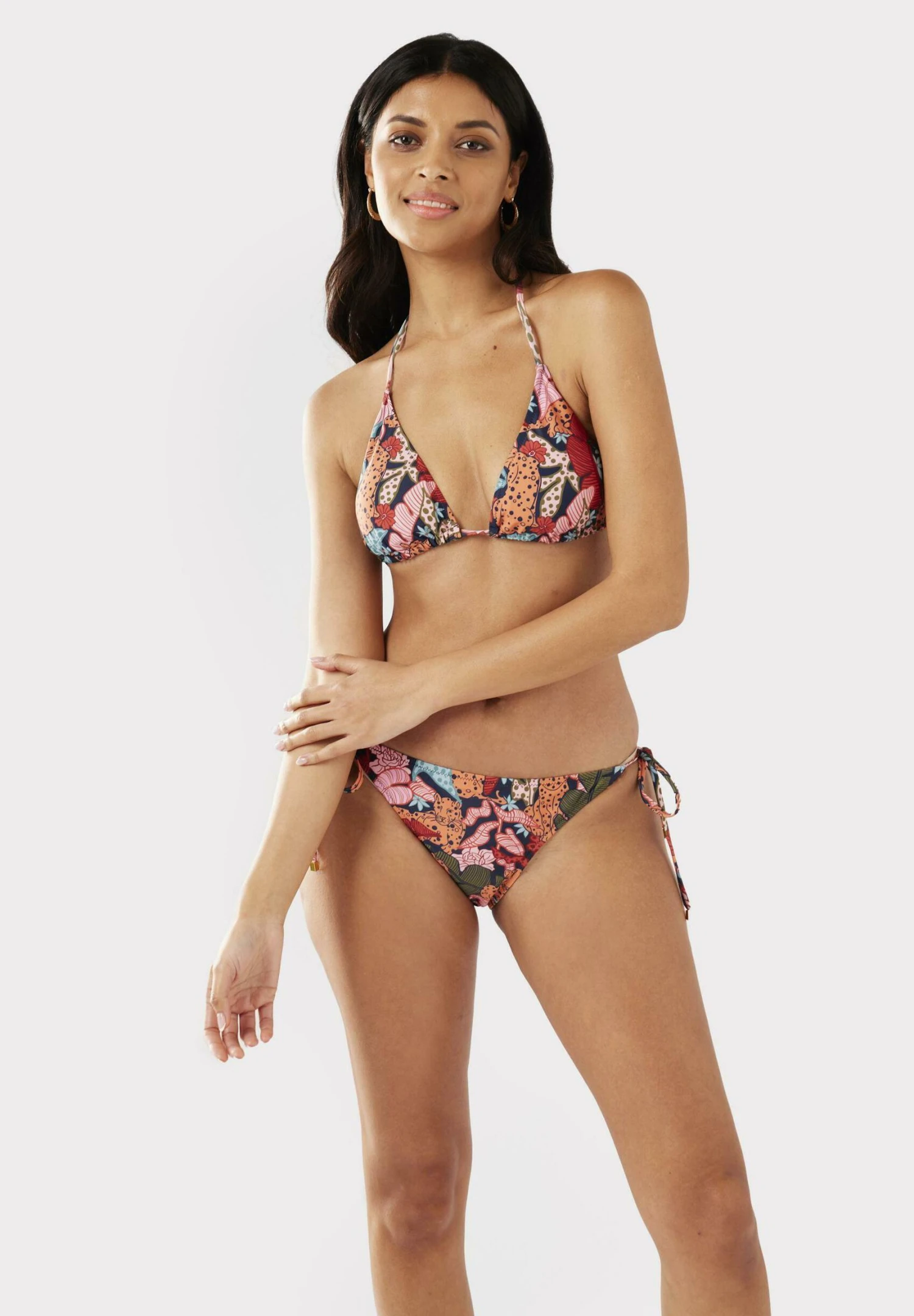 Multi Jungle Leopard - Top De Bikini - Orange - Imagen 6