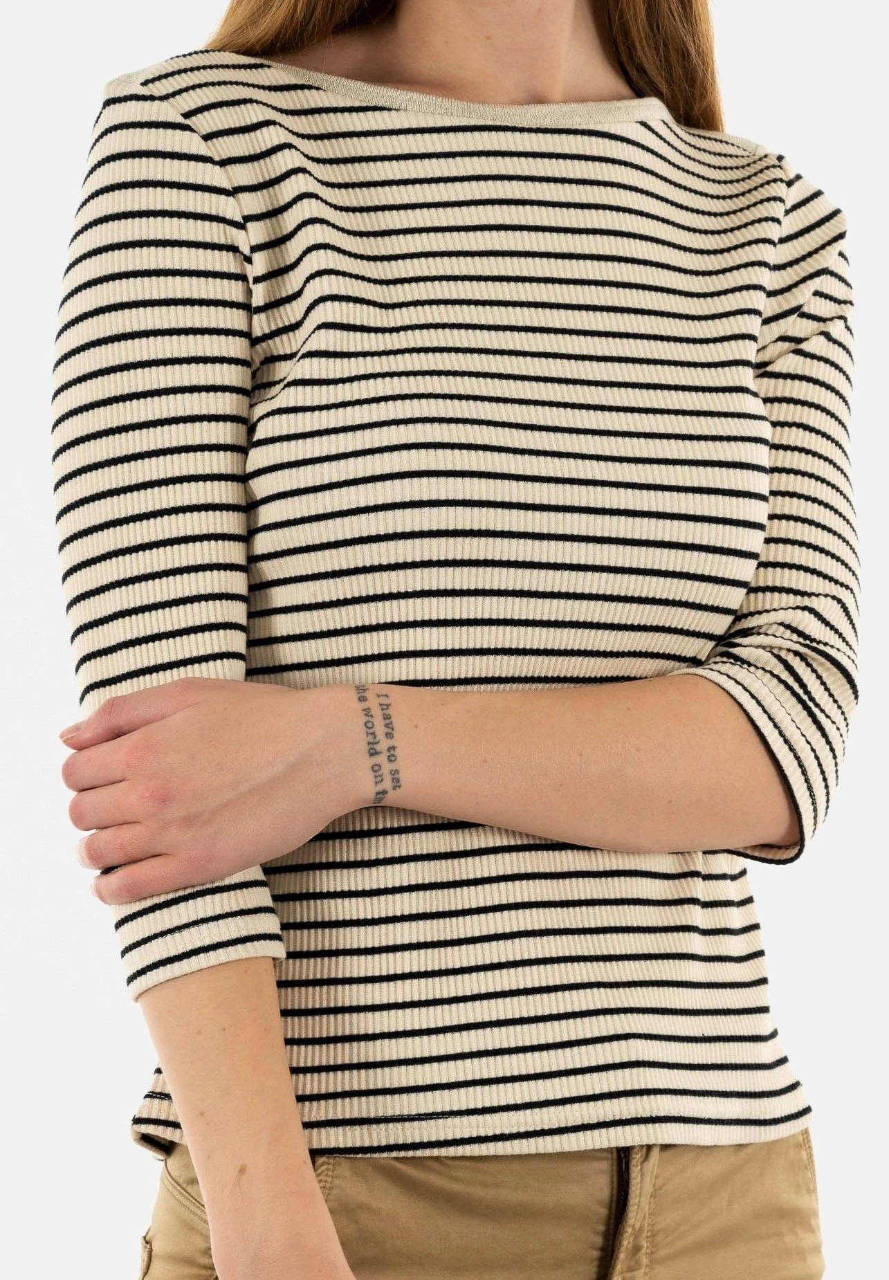 GRACE & MILA Inaki_12010 - Camiseta De Manga Larga - Beige - Imagen 3