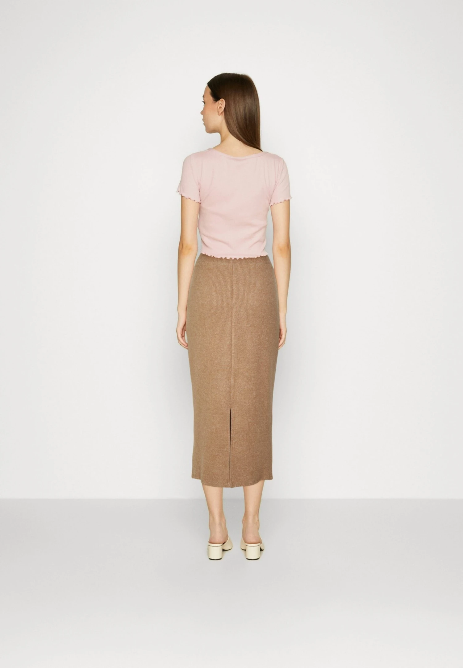 Vila Vihaudi Pencil Skirt - Falda De Tubo - Natural Melange - Imagen 3