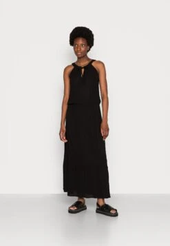 Tom Tailor American Neckline Dress - Vestido Largo - Deep Black