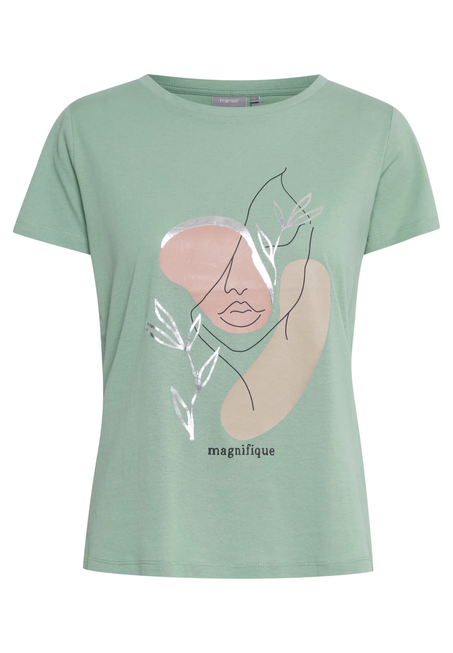 Fransa Frfefresh - Camiseta Estampada - Malachite Green Mix - Imagen 5