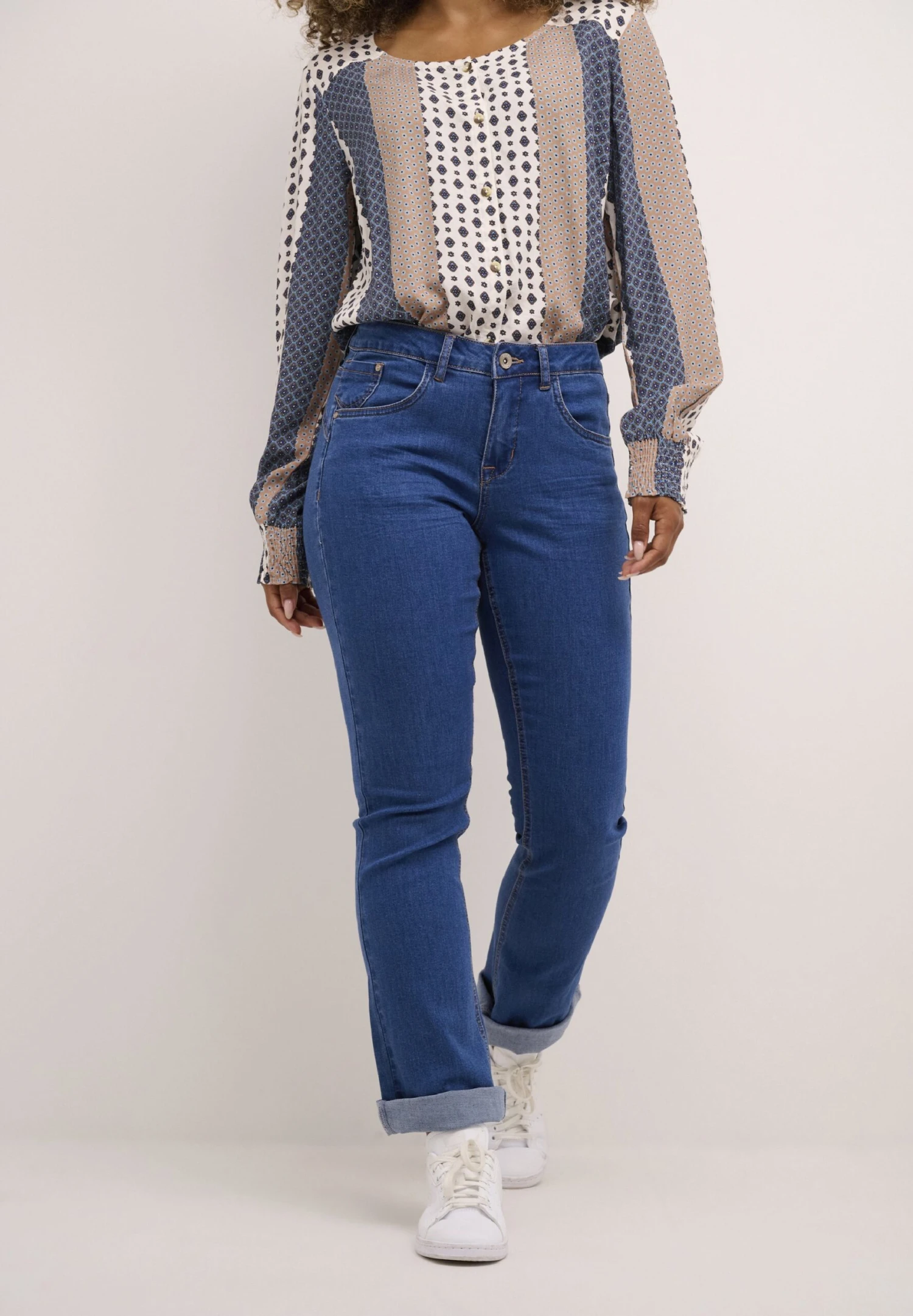 Cream Crlone- Vaqueros Bootcut - Indigo Blue Denim