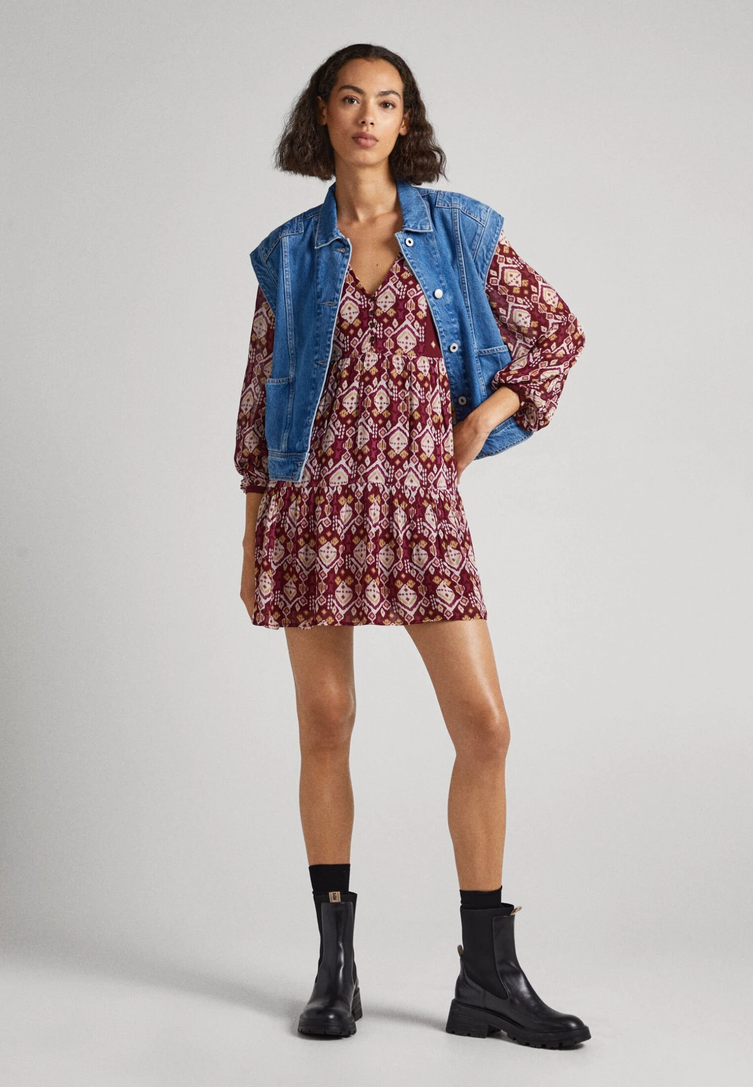 Pepe Jeans Galatea - Vestido Informal - Brown - Imagen 2