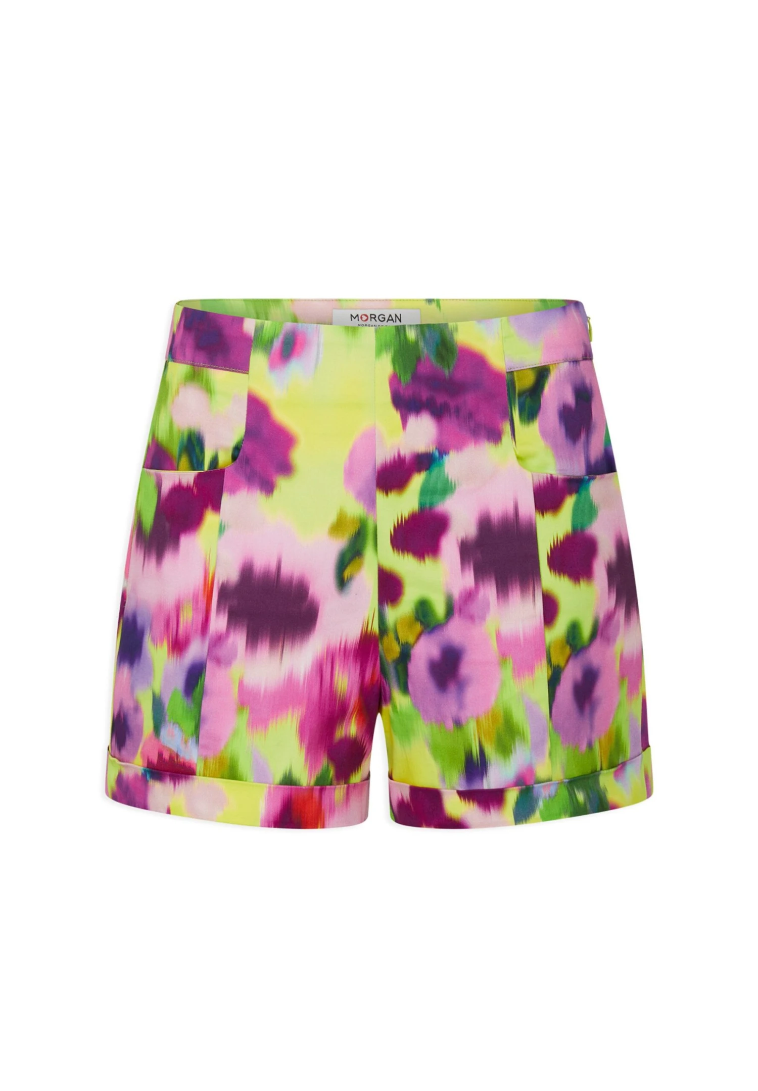MORGAN Abstract Print - Shorts - Mouchete Vert Clair - Imagen 5