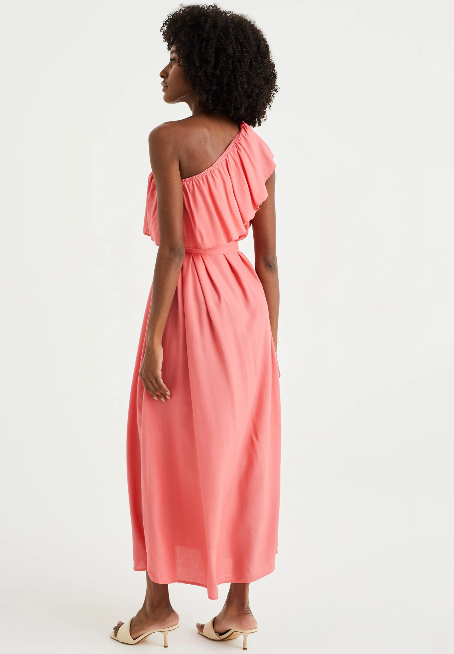 WE FASHION One-Shoulder Jurk - Vestido Largo - Pink - Imagen 2