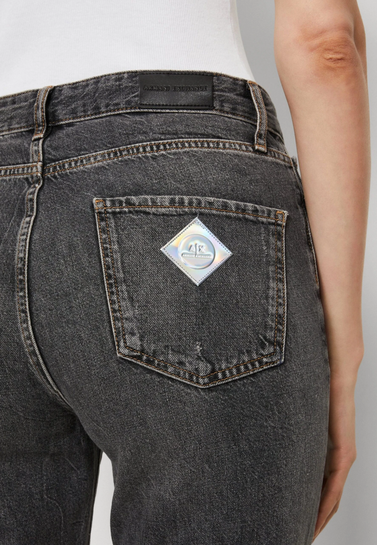 Armani Exchange 5 Pockets Pant - Vaqueros Pitillo - Grey Denim - Imagen 6