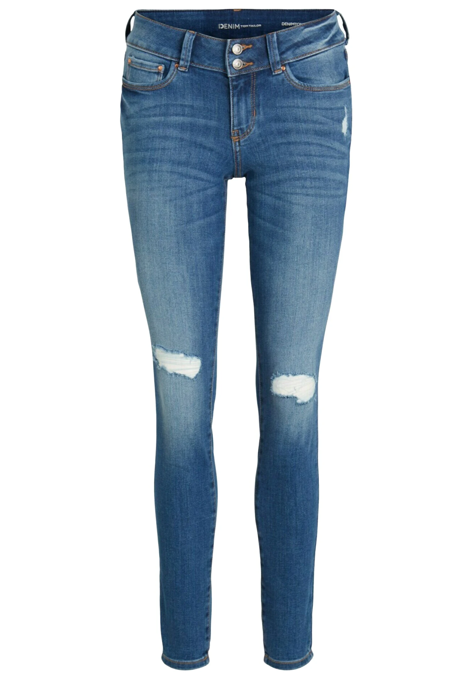 TOM TAILOR Denim Jona - Vaqueros Pitillo - Destroyed Mid Stone Blue Denim - Imagen 6