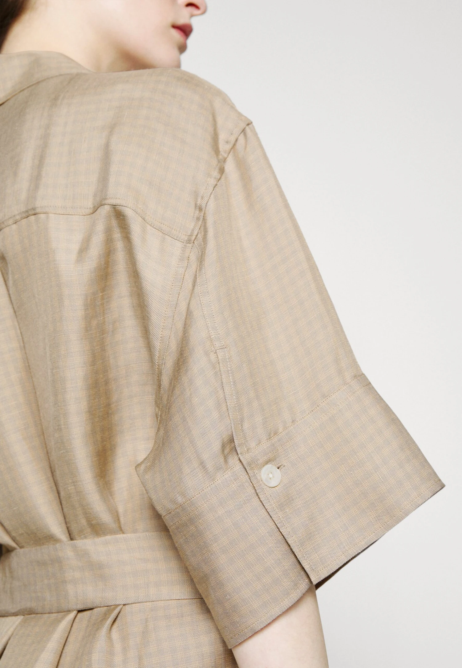 Libertine-Libertine Aid - Vestido Camisero - Taupe Check - Imagen 5