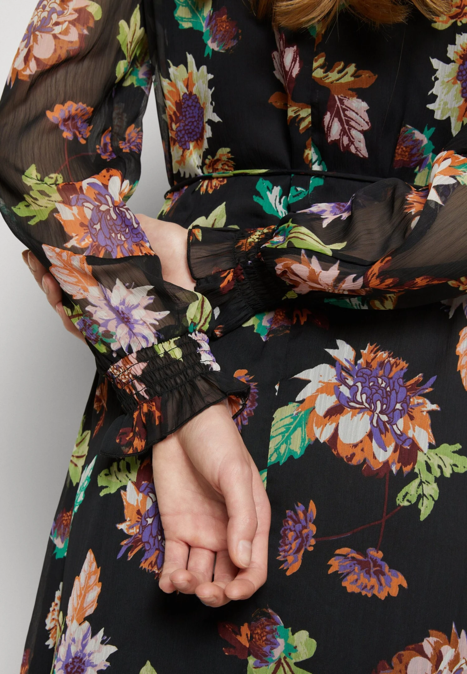 ONLY Onljamila Midi Dress - Vestido Informal - Black New Blossom - Imagen 6