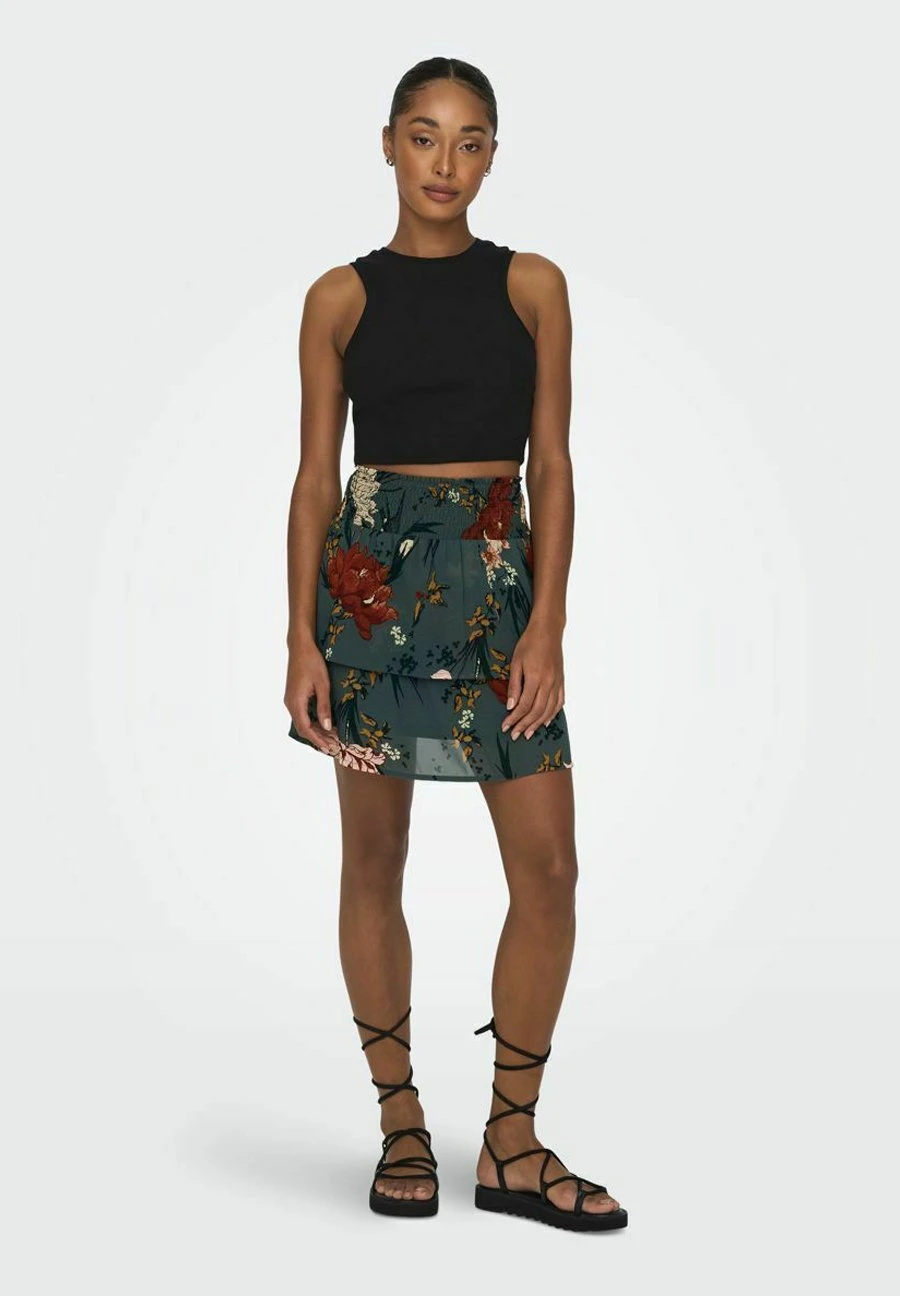 ONLY Gesmokt - Minifalda - Balsam Green - Imagen 2