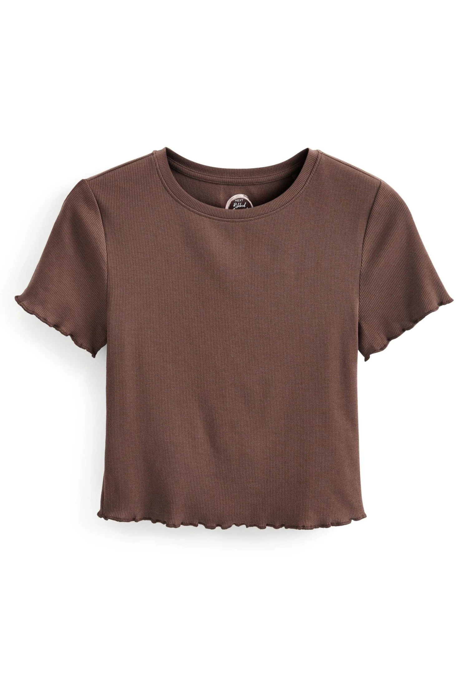 Next Short Sleeve Lettuce Edge Standard - Camiseta Básica - Brown - Imagen 4