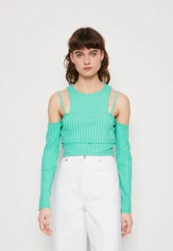 Calvin Klein Jeans Double Layer Crop- Camiseta De Manga Larga - Neptunes Wave