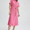 DeFacto Vestido Camisero - Pink