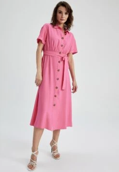 DeFacto Vestido Camisero - Pink