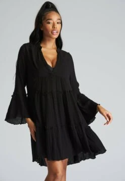 South Beach Cover Up Crinkle Pull Ov - Complementos De Playa - Black