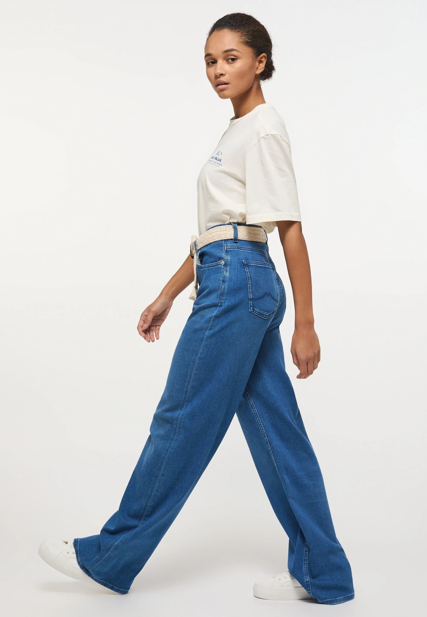 Mustang Style Luise Wide Leg - Vaqueros Boyfriend - Blau - Imagen 4