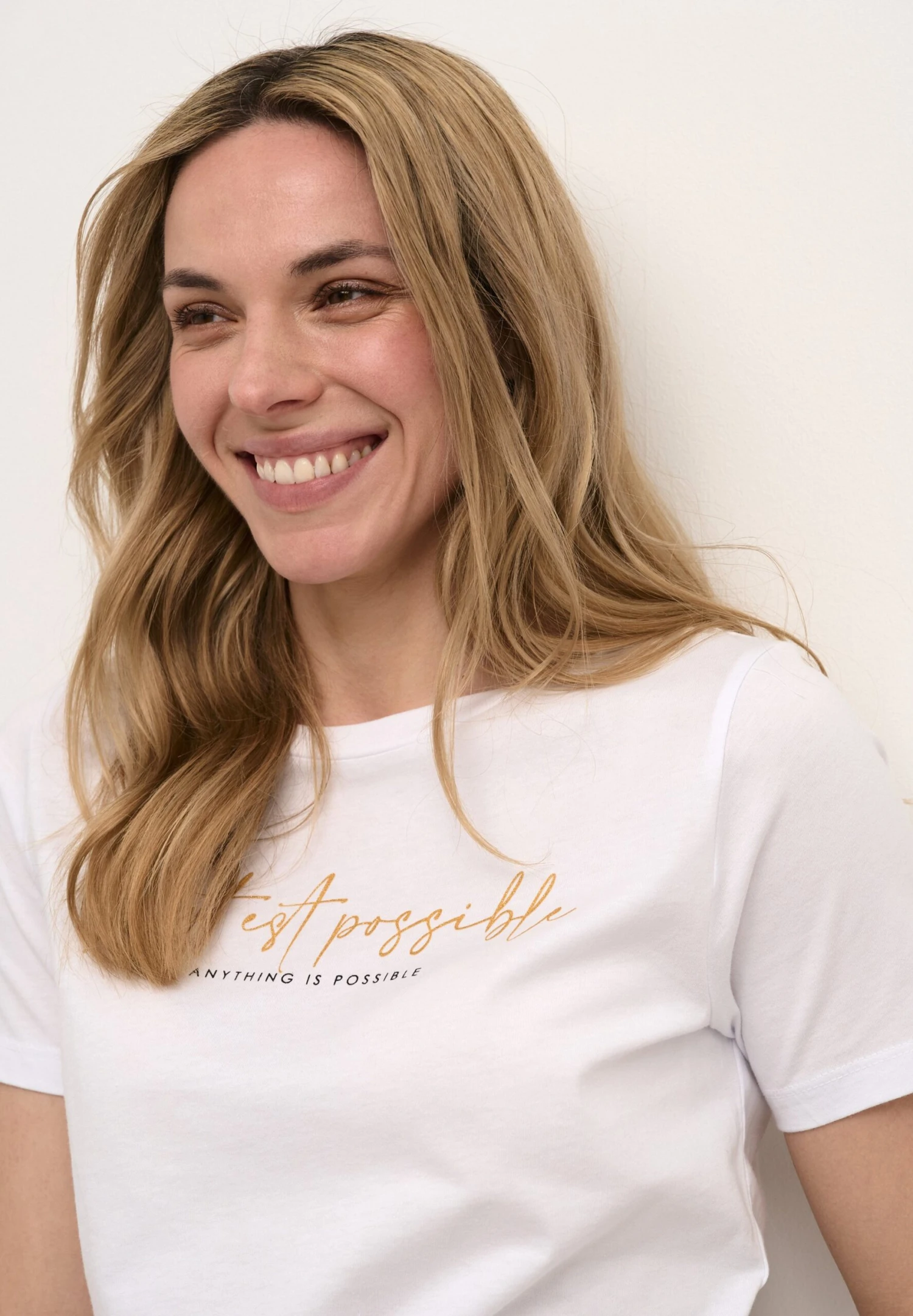 Kaffe Bpgabbi- Camiseta Estampada - Optical White - Imagen 4