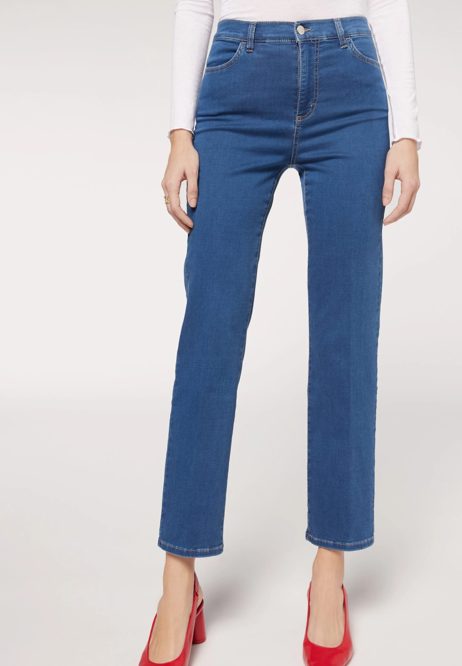 Calzedonia Eco Comfort - Vaqueros Rectos - Blu Jeans