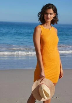 Next Racer Neck- Vestido De Tubo - Orange