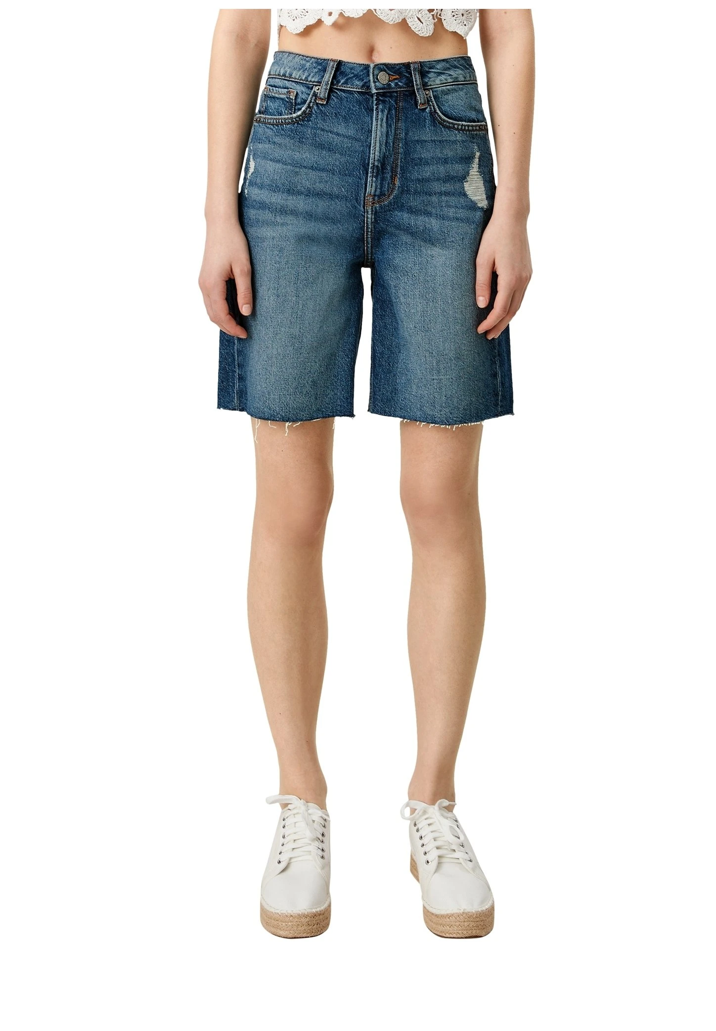 QS By S.Oliver Bermuda DeMom Fit - Shorts Vaqueros - Blue Stretched Den - Imagen 5