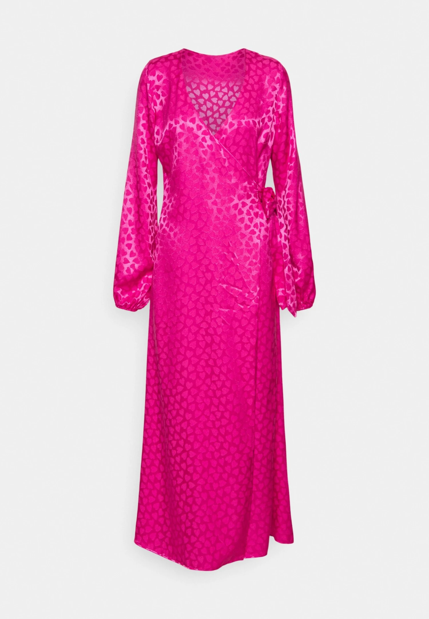 Heart Wrap Dress - Vestido De Cóctel - Pink - Imagen 5