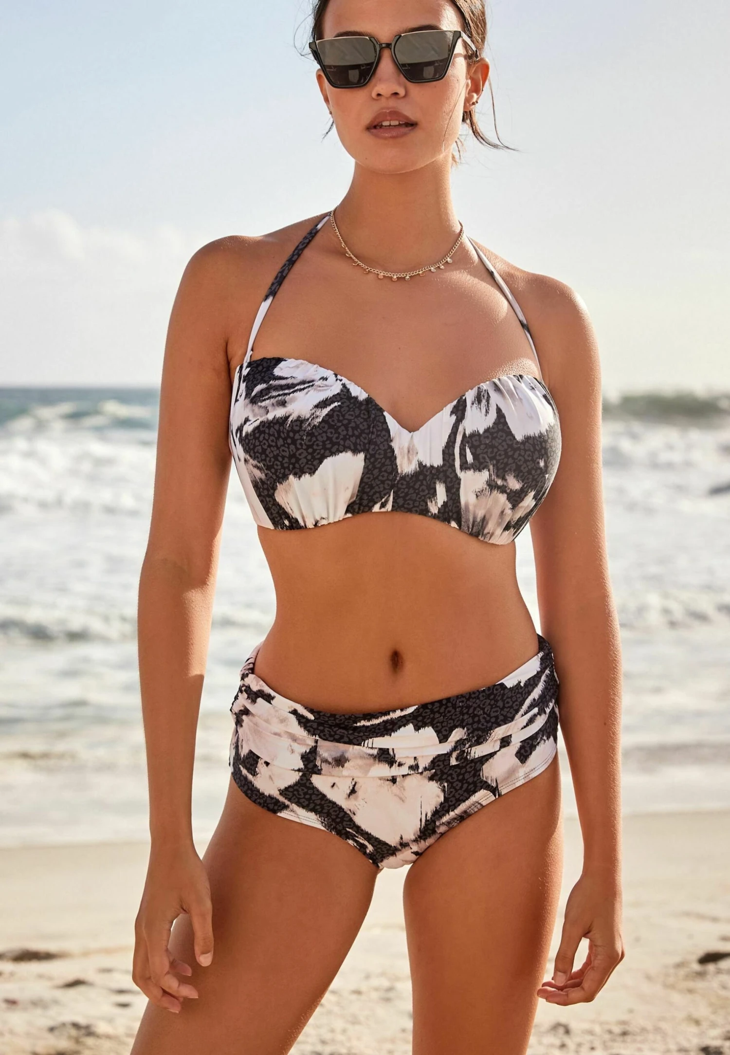 Next Roll Top- Braguita De Bikini - Mono Animal Floral
