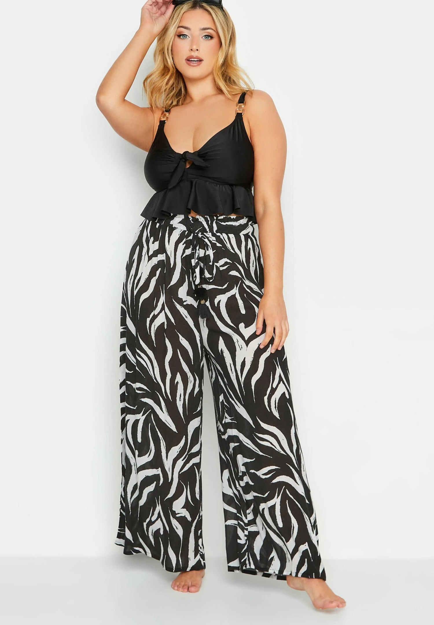 Animal Print Wide Leg- Complementos De Playa - Black - Imagen 2